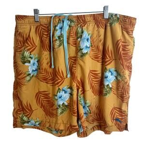 Tommy Bahama Swim Trunks Mens Size XL Orange Floral Resort Hawaii Preppy